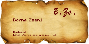 Borna Zseni névjegykártya